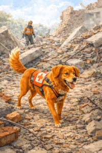 Rettungshundearbeit